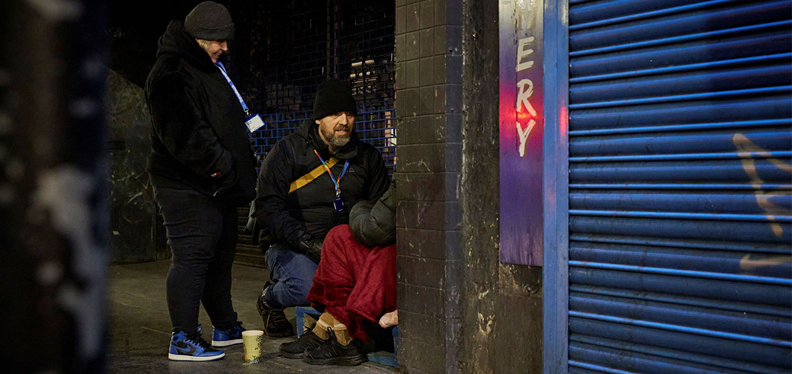 City of London outreach team helping person sleeping rough