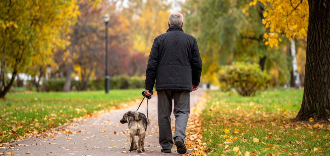 man and dog
